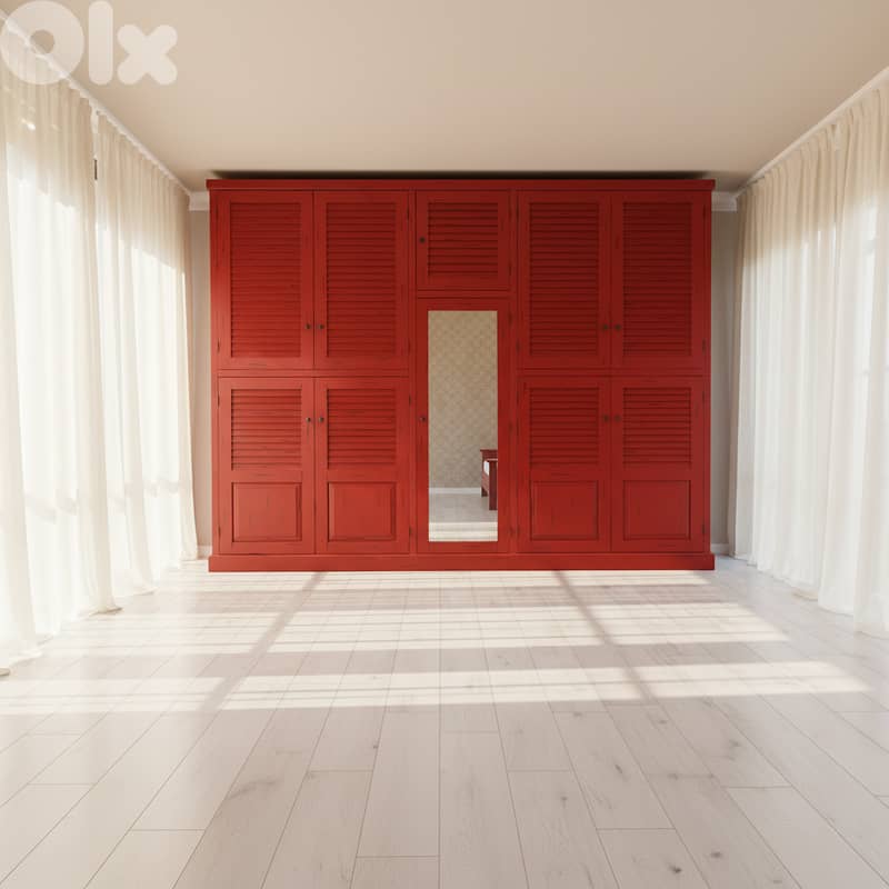 Red Shutter Wardrobes for Sale – Large & Medium (Set of 2)! 0