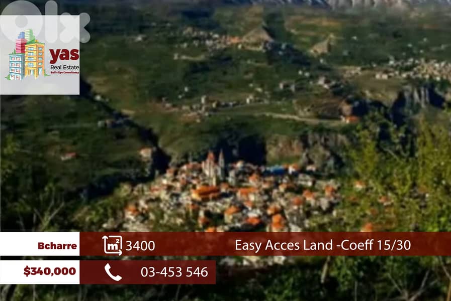 Bcharre 3400m2 | Land | Easy Access | Prime Location | OH 0