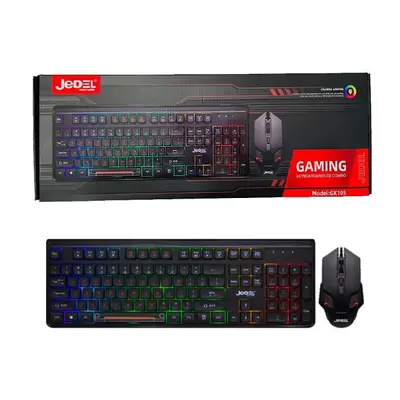 JEDEL GK105 RGB Wired Gaming Keyboard And Mouse Combo