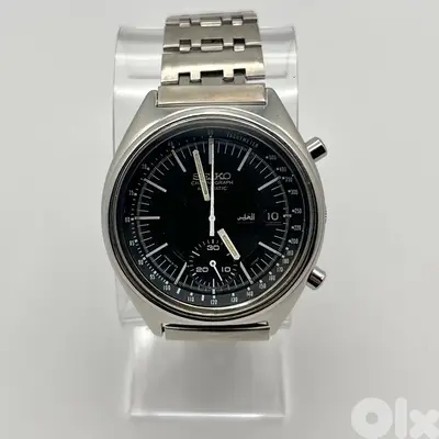 Seiko Mini Jumbo 6139 7070 Automatic Chronograph Black Dial 1970s