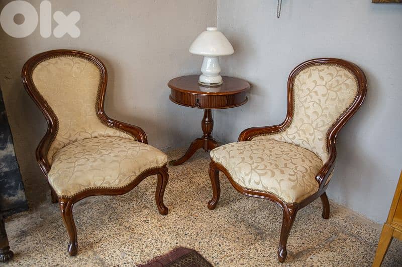 2 antique louis Phillipe chairs 0