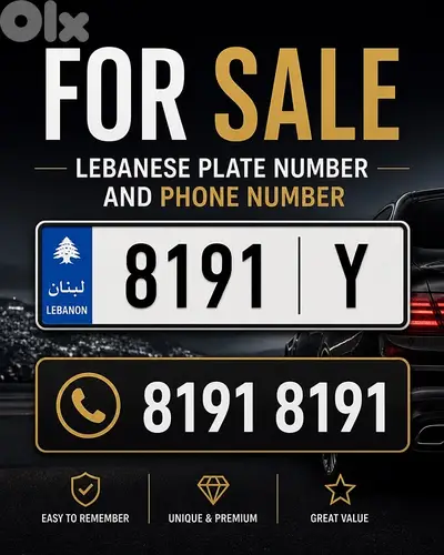 Premium 8191 Y Plate Number + Premium Phone Number