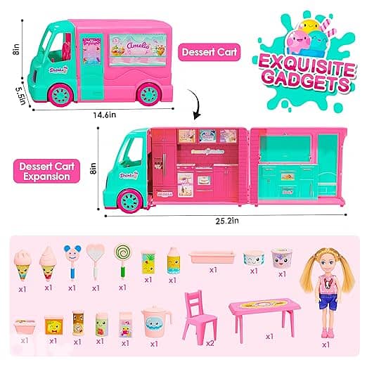 3 in 1 Dream Dolls Playset for Girls - Includes 21 Accessories, Expand 2