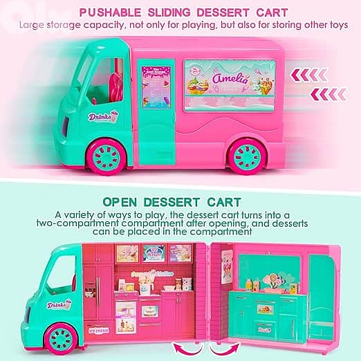 3 in 1 Dream Dolls Playset for Girls - Includes 21 Accessories, Expand 5