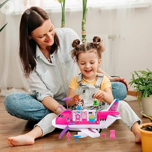 ArtCreativity Pink Storage Airplane Playset for Girls 4