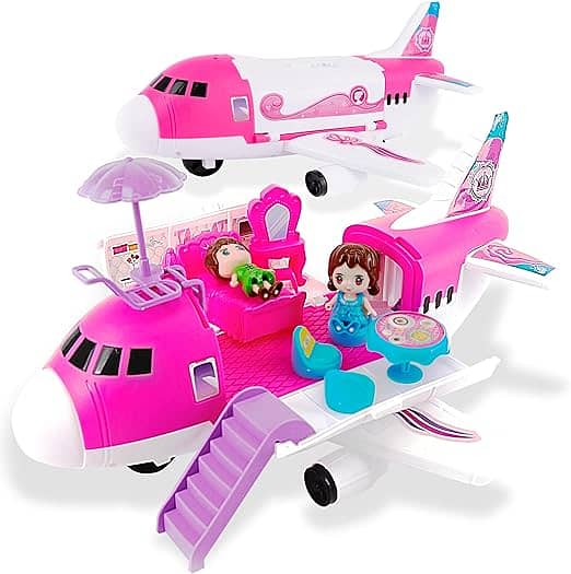 ArtCreativity Pink Storage Airplane Playset for Girls 7