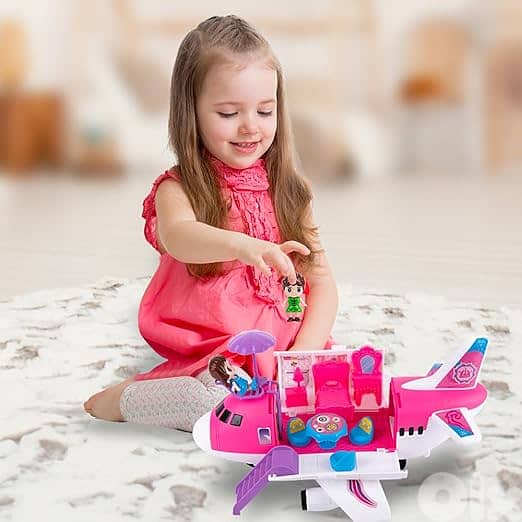 ArtCreativity Pink Storage Airplane Playset for Girls 6