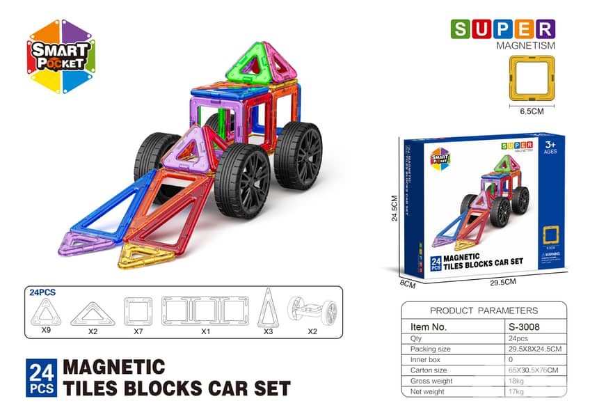Magnet Blocks Activity car Playset 0