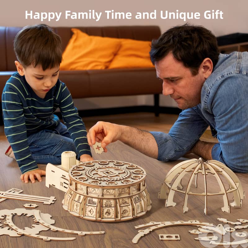 3D Wooden Puzzles for Adults, LED Illuminated Globe with Stand, 3D Woo 8