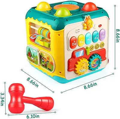 Huanger Activity Cube Toys, Kids Learning Musical Math Toy Play Cube f