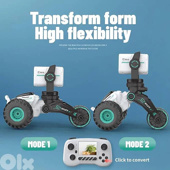 RC Car with Camera, RC Stunt Car with 720P HD FPV Camera, 2-Way Talk, 1