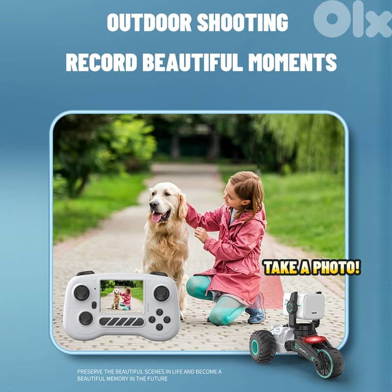 RC Car with Camera, RC Stunt Car with 720P HD FPV Camera, 2-Way Talk, 12