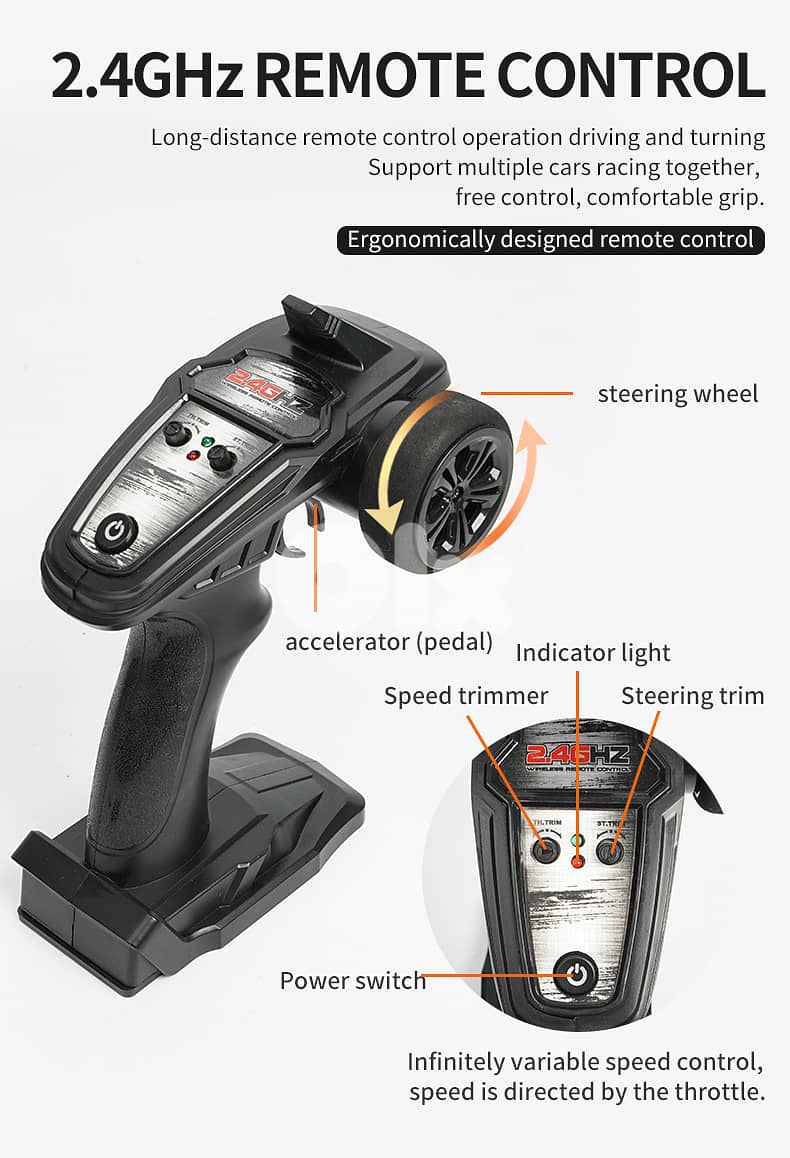 High Speed RC Cars 40KPH for Adults, 1:16 Scale Remote Control Car, 4W 18
