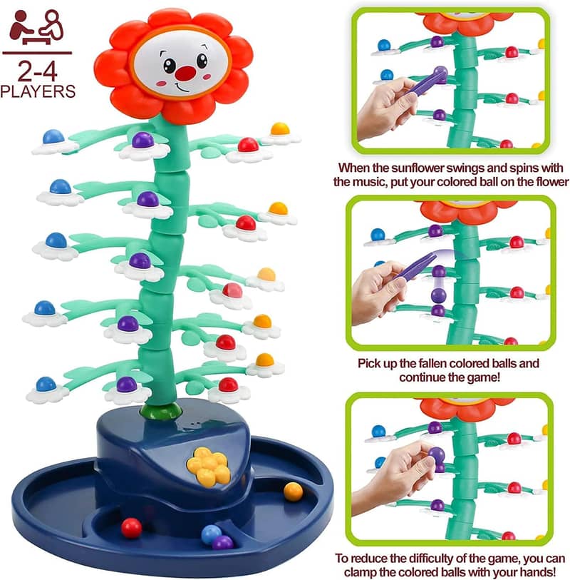 Electric Rotating Sunflower Fun and Educational Family Party Game for 5