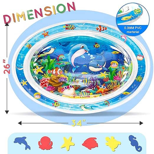 aby Water Mat, Yardhobi Tummy Time Water Mat Inflatable Baby Play Mat 2