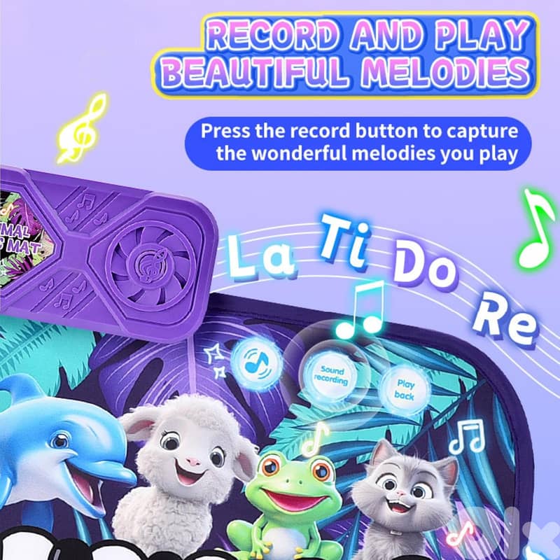 Musical Mat, Cute Baby Play Piano Mat, Toddler Music Instruments, Elec 4