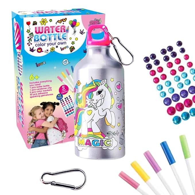 Tinker Squad DIY Unicorn BPA Free Water Bottle Set for Kids Girls | Ki 0