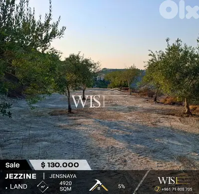  Prime 4920 SQM Land for SALE in Jensnaya - Jezzine!