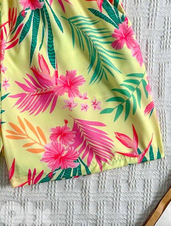 New Casual Woman Floral Print Summer Short 5