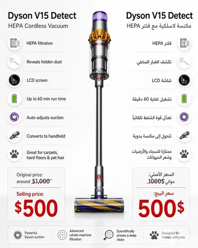 Dyson V15 Detect — HEPA Cordless Vacuum