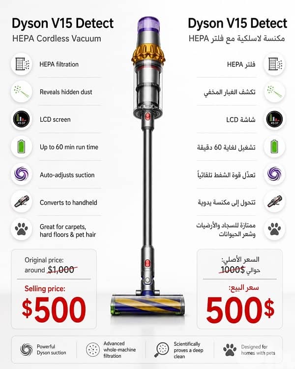 Dyson V15 Detect — HEPA Cordless Vacuum 0