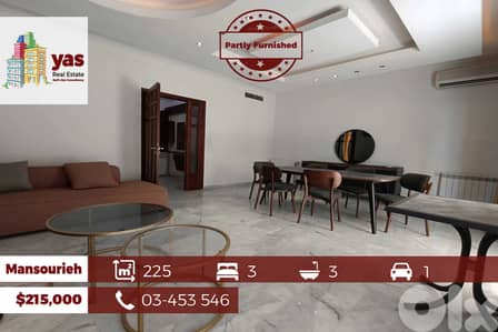 Mansourieh 225m2 | Partly Furnished | Decorated | Quiet Street |AA/CHS