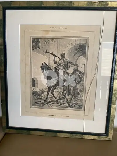 old gravure vintage antique painting