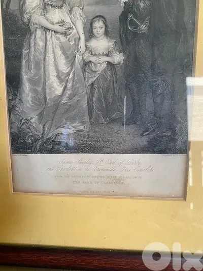 old gravure antique vintage painting