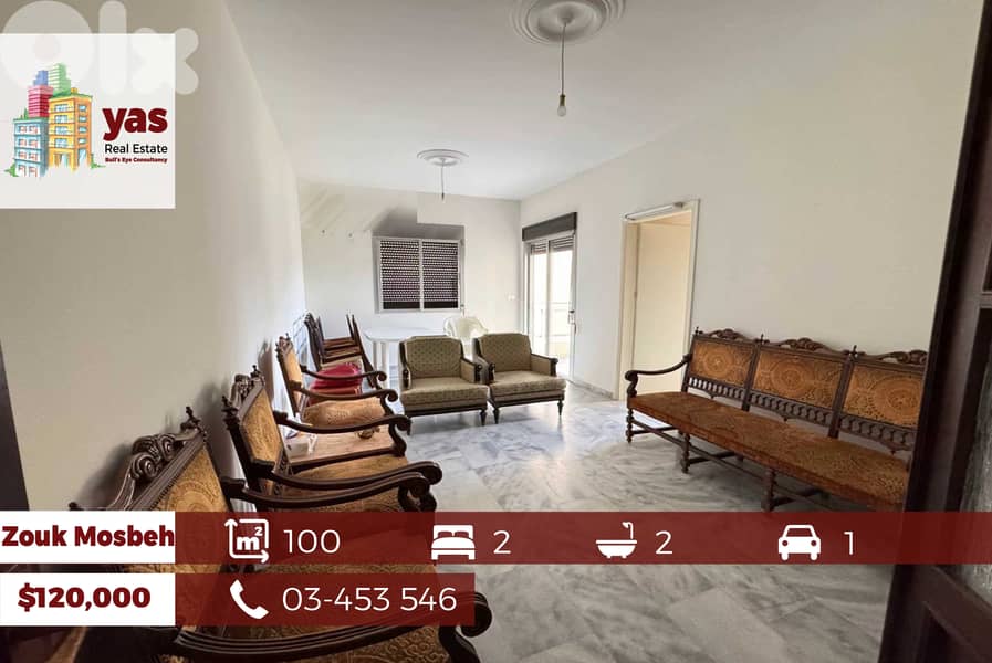 Zouk Mosbeh 100m2 | Well Maintained | Calm Street | City View | CHN | 0