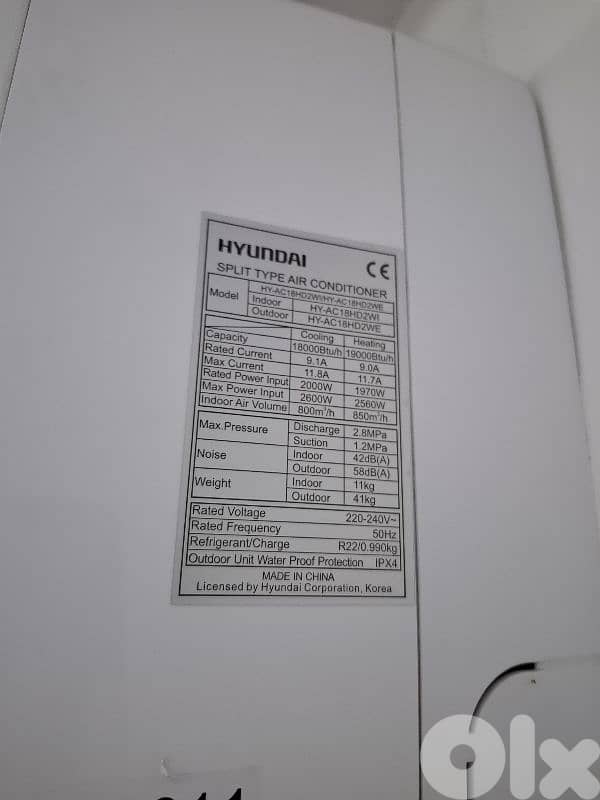AC Hyundai 18,000 BTU 1