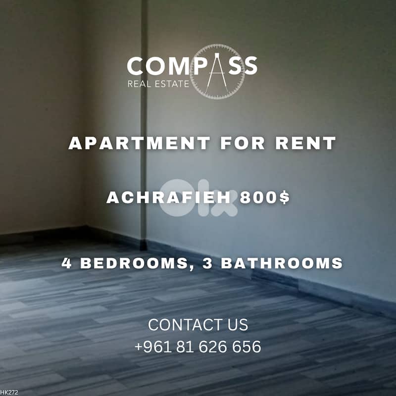 APARTMENT FOR RENT IN ACHRAFIEH 0