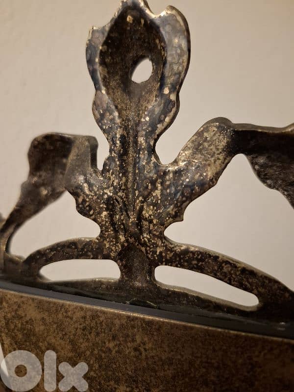 vintage ornate cast brass vanity mirror 4