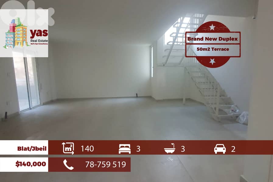 Blat/Jbeil 140m2 | 50m2 Terrace | Duplex | Calm Area | Catch | ABA 0