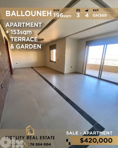 Apartment for sale in Ballouneh GH369 شقة للبيع في بلونة