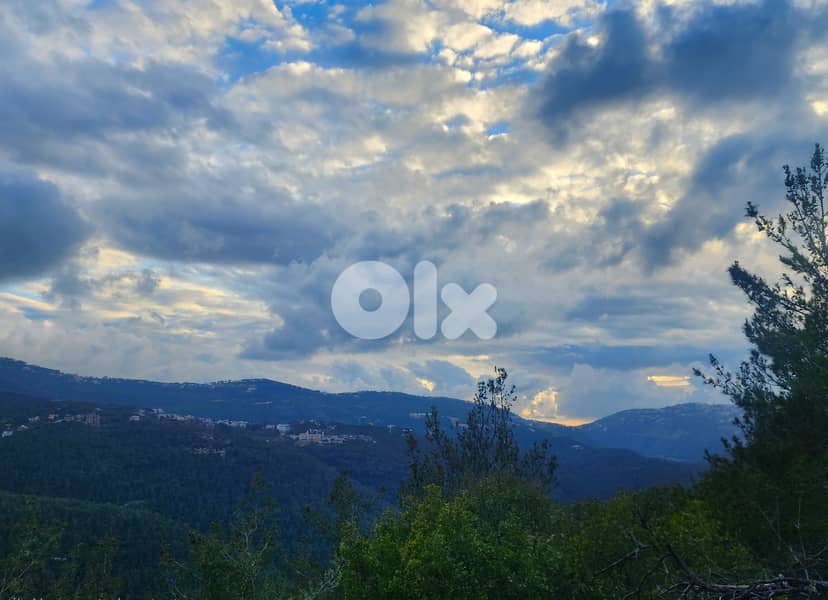 1870 SQM Land in Ouyoun Broumana, Metn Overlooking the Mountains 0