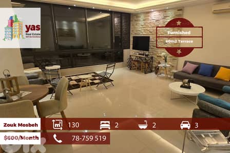 Zouk Mosbeh 130m2 | 60m2 Terrace | Furnished | Quiet Street | JA/IV
