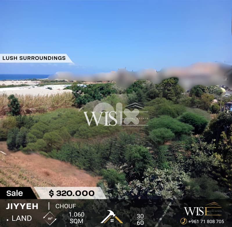 1,060 SQM Land for SALE in Jiyyeh – Chouf! 0
