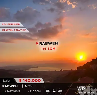 115 SQM Semi-Furnished Apartment for SALE in Rabweh!