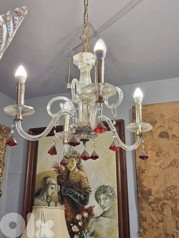 murano 4 lamps small chandelier 0
