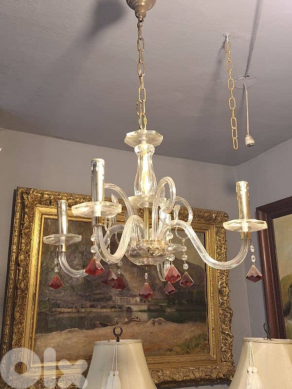 murano 4 lamps small chandelier 1