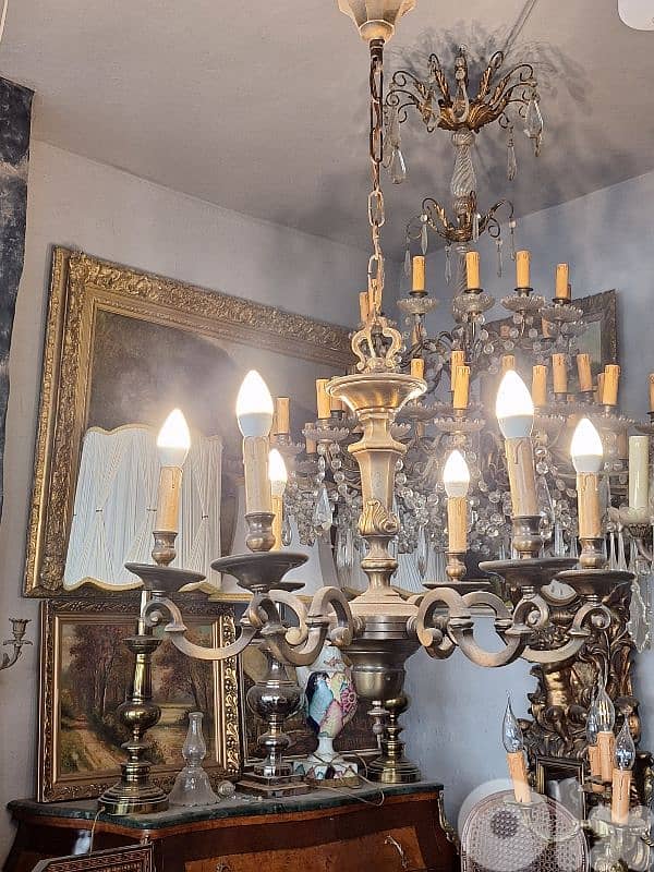 heavy bronze flemish chandelier 0