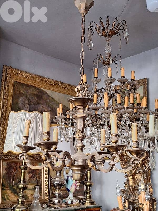 heavy bronze flemish chandelier 1