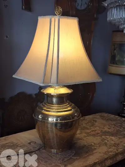 antique english large brass lamp
