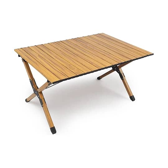 Wood‑Look Folding Camping Table 0