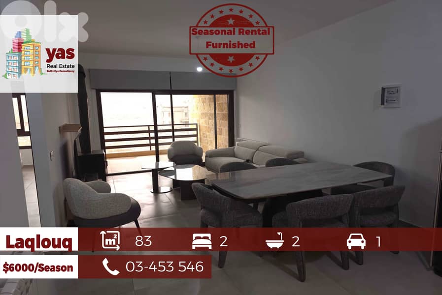 Laqlouq 83 m² | Brand new | Fully Equipped | Furnished Chalet | Rent| 0