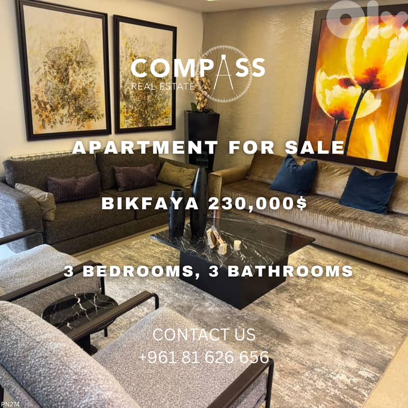 APARTMENT FOR SALE IN BIKFAYA 0
