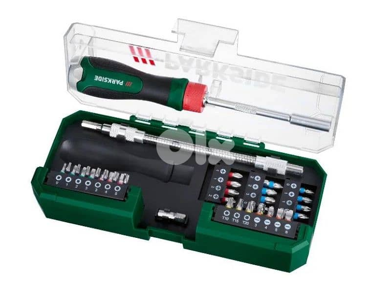 parkside ratchet screwdriver bit set 43 pcs 0