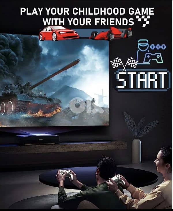 Game stick console set 2.4G wireless 3D 4k ultra HD double rocker 7