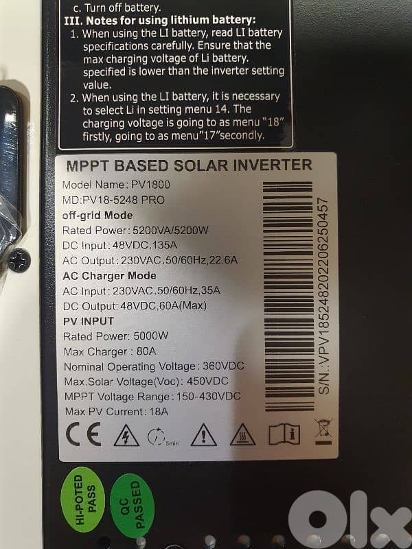 Must inverter Pro 5.2 kw 2