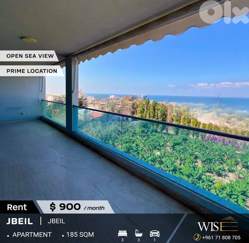  185 SQM Apartment for RENT in the Heart of Jbeil! 0